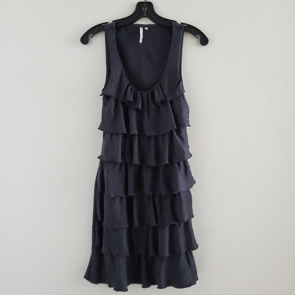Micharl Stars Silk Ruffle Tank Dress